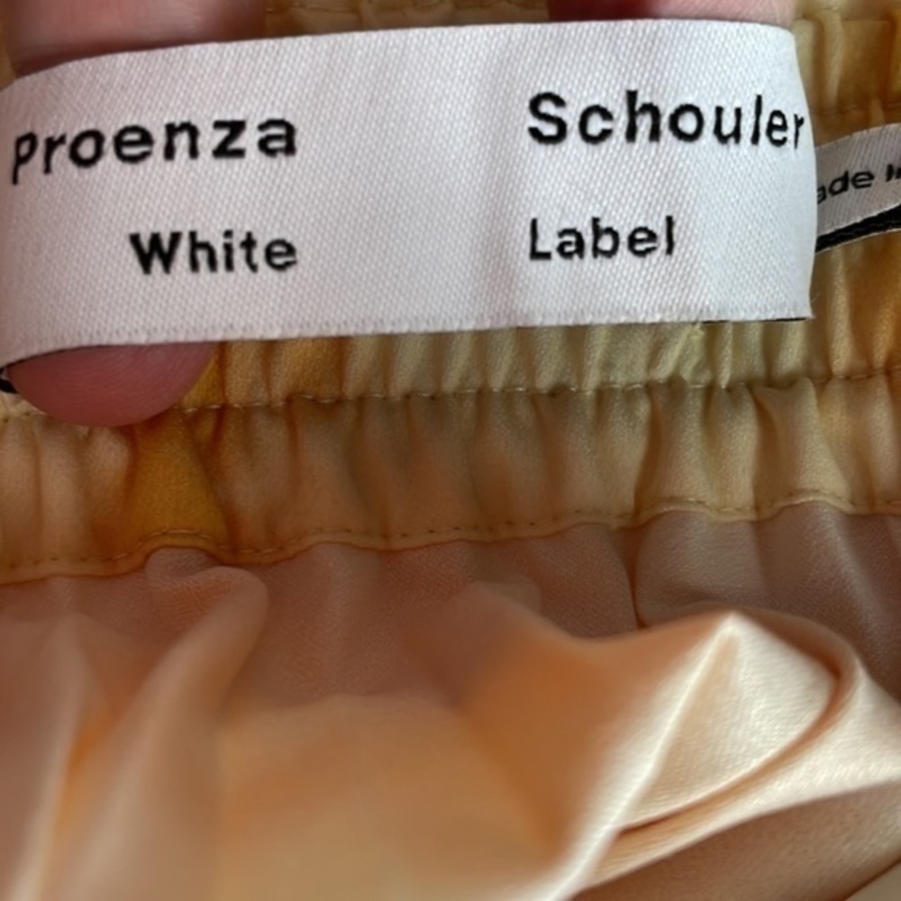 PROENZA SCHOULER White Label Yellow Printed Pleated Tie Dye Skirt - Picture 3 of 15